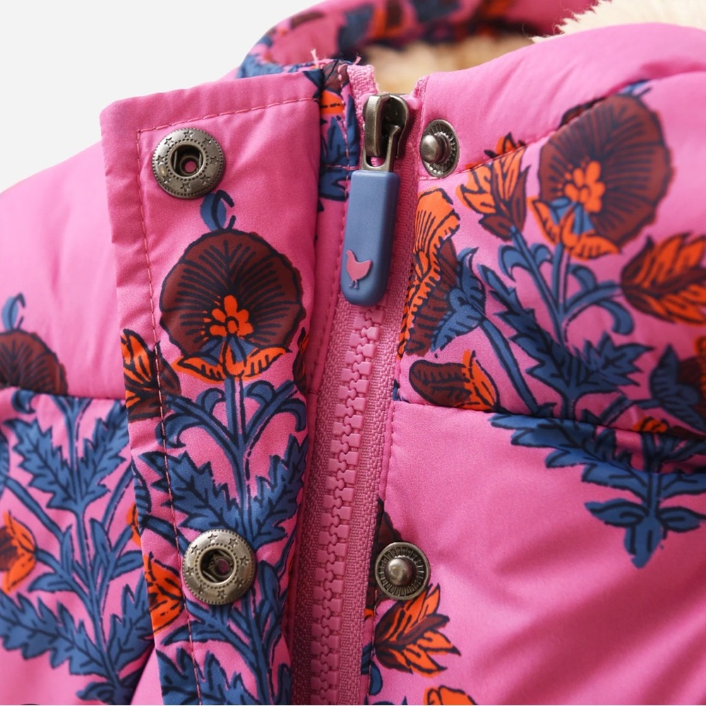 Pink Chicken - Peter Floral Pink Puffer Jacket- Size 8 Girls - Picture 9 of 10